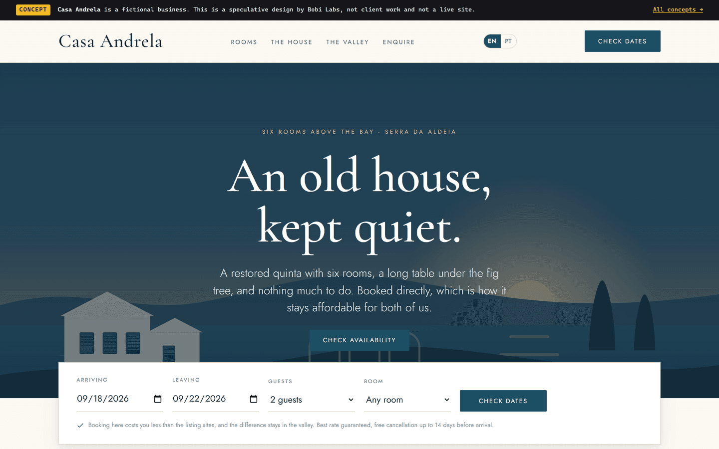 Casa Andrela on a laptop