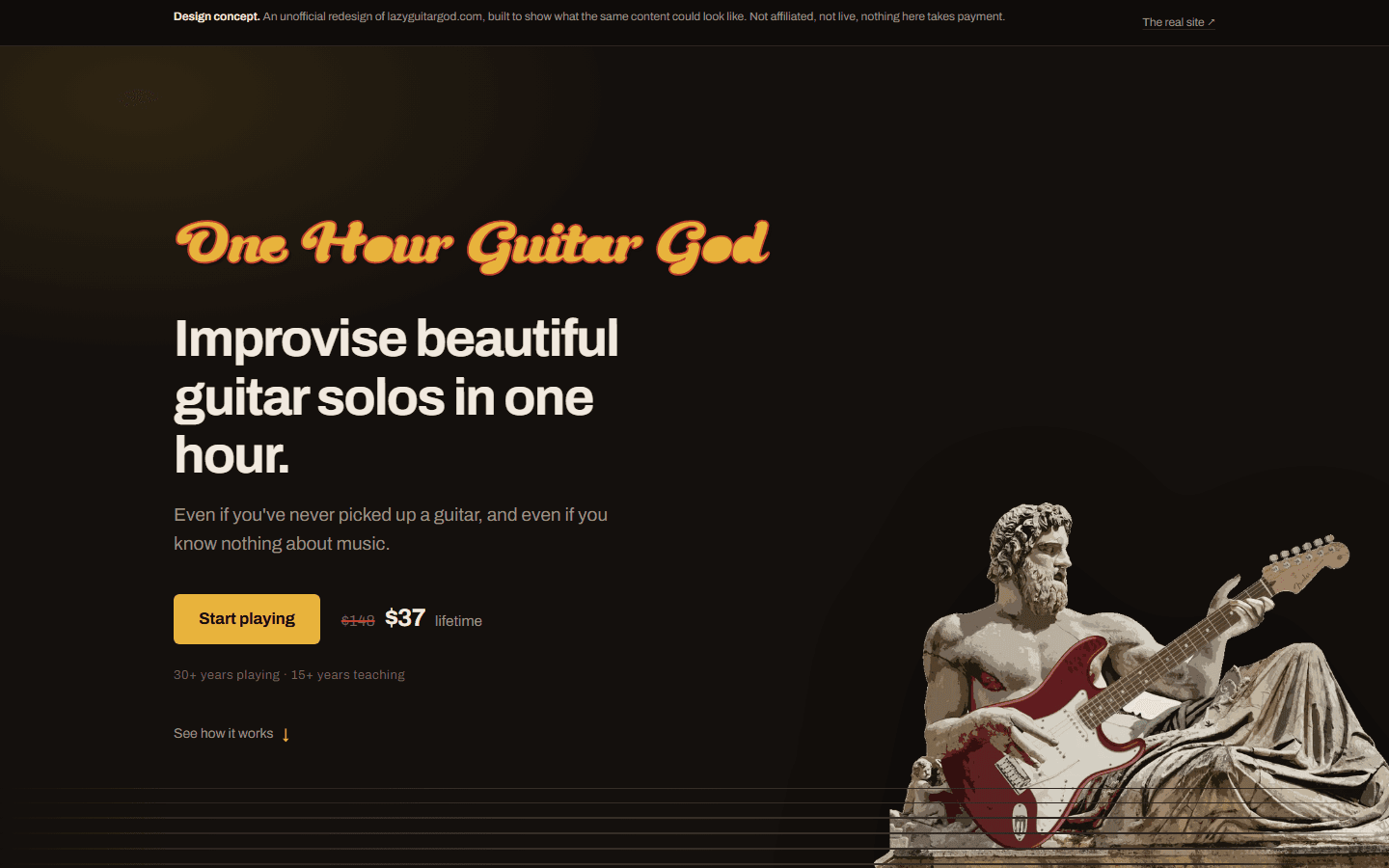 One Hour Guitar God, a speculative concept design